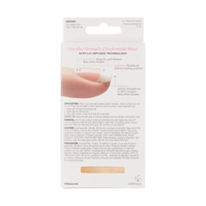 KISS Salon Acrylic French Nail Manicure Set, Medium Length, Square, “ Sugar Rush”, Nail Kit Includes Pink Gel Nail Glue (Net Wt. 2 g / 0.07oz.), Mini File, Manicure Stick, and 28 Fake Nails