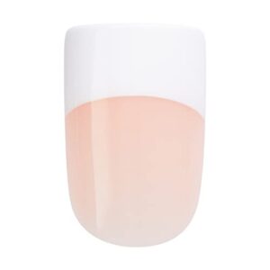 KISS Salon Acrylic French Nail Manicure Set, Medium Length, Square, “ Sugar Rush”, Nail Kit Includes Pink Gel Nail Glue (Net Wt. 2 g / 0.07oz.), Mini File, Manicure Stick, and 28 Fake Nails