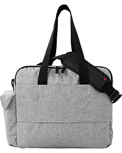 Skip Hop Diaper Bag: Iconic Duo Weekender, Extra Large Capacity with Changing Pad & Stroller Attachment, Grey Melange