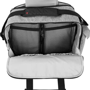 Skip Hop Diaper Bag: Iconic Duo Weekender, Extra Large Capacity with Changing Pad & Stroller Attachment, Grey Melange