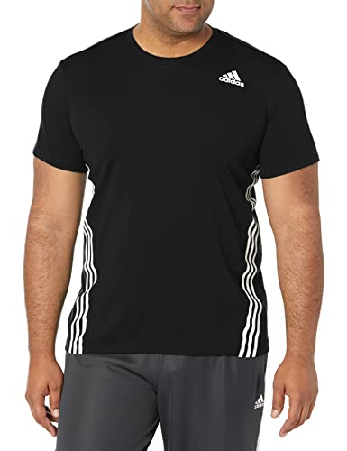 adidas Men's AEROREADY 3-Stripes Tee, Black/White, Medium