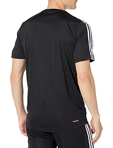 adidas Men's AEROREADY 3-Stripes Tee, Black/White, Medium