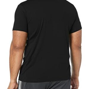 adidas Men's AEROREADY 3-Stripes Tee, Black/White, Medium