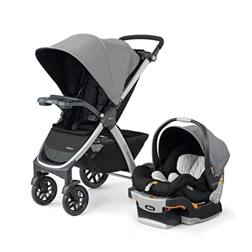 Chicco Bravo 3-in-1 Trio Travel System, Bravo Quick-Fold Stroller with KeyFit 30 Infant Car Seat and base, Car Seat and Stroller Combo | Camden/Black