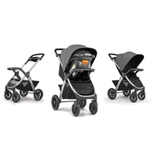 Chicco Bravo 3-in-1 Trio Travel System, Bravo Quick-Fold Stroller with KeyFit 30 Infant Car Seat and base, Car Seat and Stroller Combo | Camden/Black