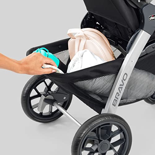 Chicco Bravo 3-in-1 Trio Travel System, Bravo Quick-Fold Stroller with KeyFit 30 Infant Car Seat and base, Car Seat and Stroller Combo | Camden/Black