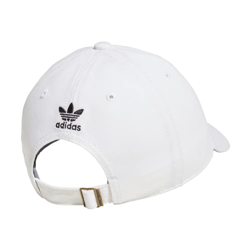 adidas Originals Women's Relaxed Fit Adjustable Strapback Cap, White/Black, One Size