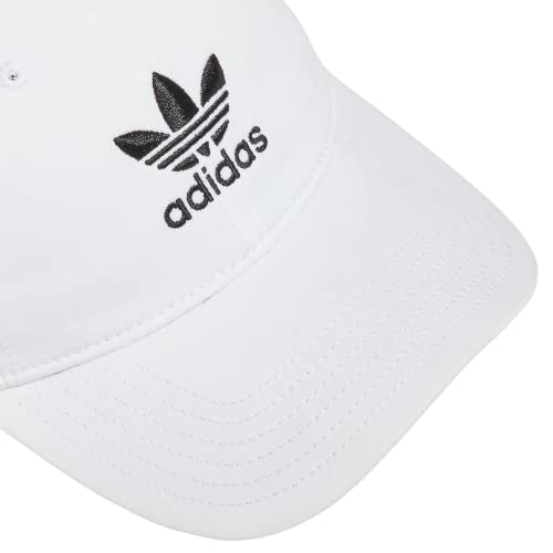 adidas Originals Women's Relaxed Fit Adjustable Strapback Cap, White/Black, One Size