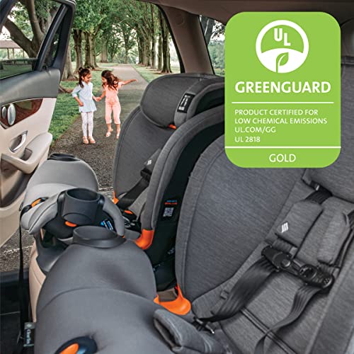 Chicco OneFit ClearTex All-in-One Car Seat, Rear-Facing Seat for Infants 5-40 lbs, Forward-Facing Car Seat 25-65 lbs, Booster 40-100 lbs, Convertible Car Seat | Slate/Grey