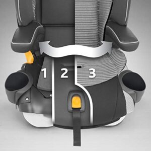 Chicco MyFit Zip Air 2-in-1 Harness + Booster Car Seat for Toddlers and Big Kids, 5-Point Harness, Belt-Positioning Booster, Zip-and-Wash Fabrics, 3D AirMesh for Breathability, Q Collection, Black