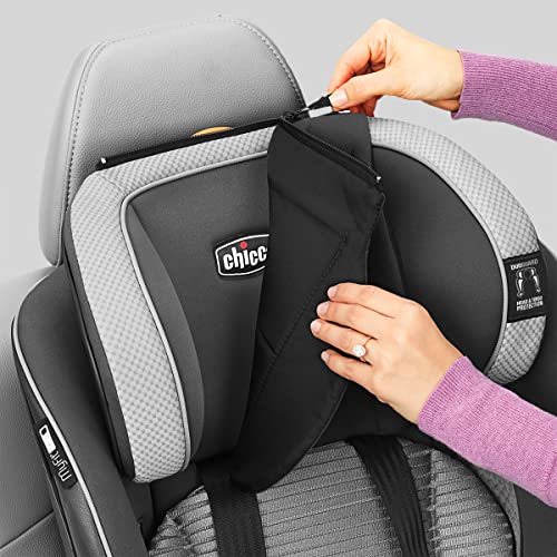 Chicco MyFit Zip Air 2-in-1 Harness + Booster Car Seat for Toddlers and Big Kids, 5-Point Harness, Belt-Positioning Booster, Zip-and-Wash Fabrics, 3D AirMesh for Breathability, Q Collection, Black