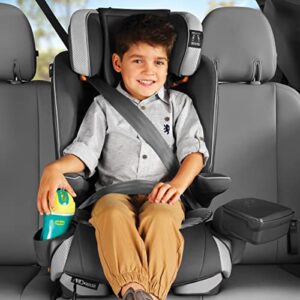 Chicco MyFit Zip Air 2-in-1 Harness + Booster Car Seat for Toddlers and Big Kids, 5-Point Harness, Belt-Positioning Booster, Zip-and-Wash Fabrics, 3D AirMesh for Breathability, Q Collection, Black