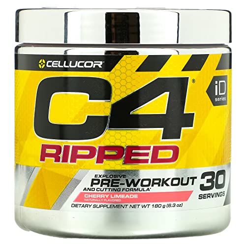 Cellucor C4 Ripped Pre Workout Powder Cherry Limeade | Creatine Free + Sugar Free Preworkout Energy Supplement for Men & Women | 150mg Caffeine + Beta Alanine + Weight Loss | 30 Servings