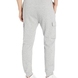 adidas Men's Essentials Fleece Regular Tapered Cargo Pants, Medium Grey Heather/Black, Large