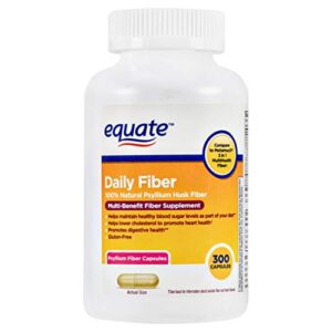 equate daily multi-benefit psyllium fiber capsules, 300 ct