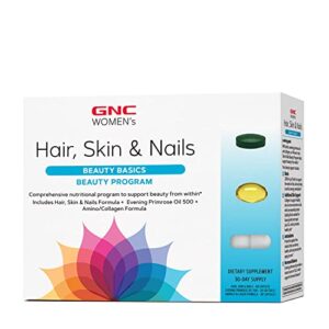 gnc women’s hair skin & nails vitapak program | 3-step vitamin system | build strong hair, skin and nails | supports hormone balance with biotin and collagen | 30 packs