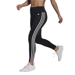 adidas womens High Rise 3-stripes 7/8 Tights Black/White X-Small