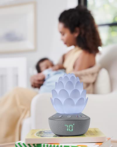Skip Hop Baby Sound Machine, Cry Activated, Succulent Glow Soother, Grey White