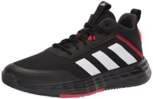 adidas men’s own the game 2.0 basketball shoe, black/white/carbon, 11