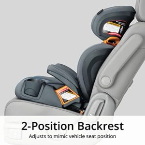 Chicco KidFit ClearTex Plus 2-in-1 Belt-Positioning Booster Car Seat, Backless and High Back Booster Seat, for Children Aged 4 Years and up and 40-100 lbs. | Obsidian/Black