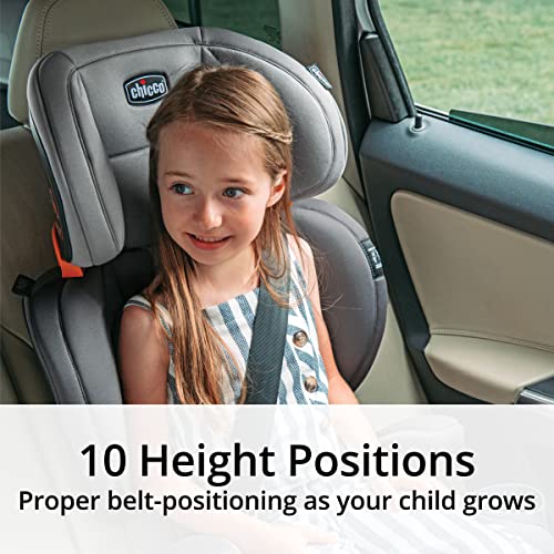 Chicco KidFit ClearTex Plus 2-in-1 Belt-Positioning Booster Car Seat, Backless and High Back Booster Seat, for Children Aged 4 Years and up and 40-100 lbs. | Obsidian/Black