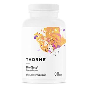 thorne bio-gest – blend of digestive enzymes to aid digestion – gut health support with pepsin, ox bile & pancreatin – 180 capsules – 90 servings
