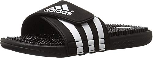 adidas Men's Adissage Slides Sandal, Black/White/Black, 12