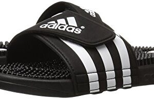 adidas Men's Adissage Slides Sandal, Black/White/Black, 12