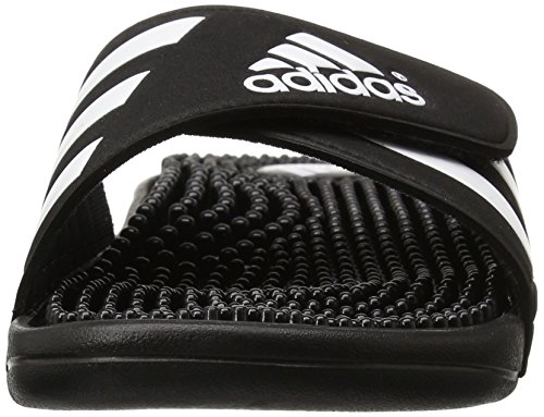 adidas Men's Adissage Slides Sandal, Black/White/Black, 12