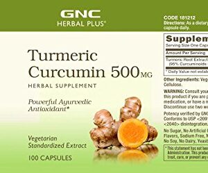 GNC Herbal Plus - Turmeric Curcumin 500mg 100 capsules