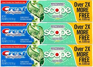 crest complete multi-benefit whitening + scope minty fresh flavor toothpaste 2.7 oz, pack of 3