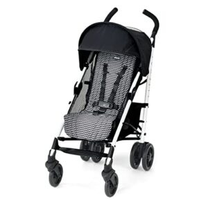 chicco liteway stroller, compact fold baby stroller with canopy, lightweight aluminum frame umbrella stroller, for use with babies and toddlers up to 40 lbs. | cosmo/black/white