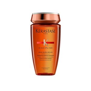 kerastase discipline oleo-relax shampoo | oil-infused anti-frizz shampoo | moisturizes and protects hair | reduces tangling | with shorea butter and coconut oil | for all hair types | 8.5 fl oz