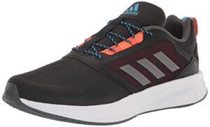 adidas men’s duramo protect running shoe, black/grey/impact orange, 10.5