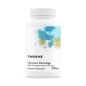 thorne hormone advantage – estrogen metabolism support & hormone balance for men & women – featuring dim and pomegranate extract – 60 capsules