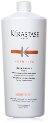 KERASTASE Nutritive Bain Satin 2 Nutrition Shampoo for Dry & Sensitized Hair, 34 Fl Oz