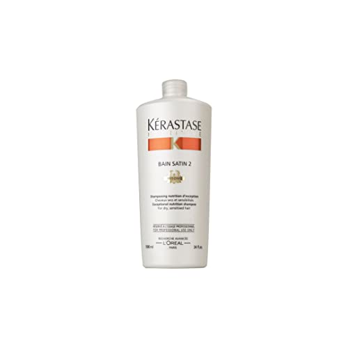 KERASTASE Nutritive Bain Satin 2 Nutrition Shampoo for Dry & Sensitized Hair, 34 Fl Oz
