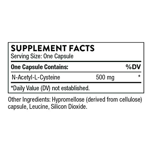 Thorne NAC - N-Acetylcysteine - 500mg - Supports Respiratory Health and Immune Function; Promotes Liver and Kidney Detox - 90 Capsules