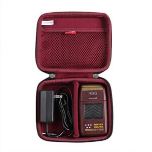 Hermitshell Hard Travel Case for Wahl Professional 8061-100 8164 5-Star Series Rechargeable Shaver Shaper (Black+Maroon)