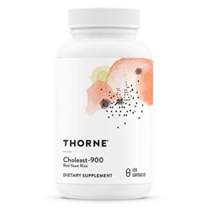 thorne choleast-900-900mg red yeast rice extract – gluten-free supplement supports healthy cholesterol levels already in a normal range, heart & blood pressure – 120 capsules