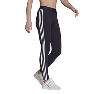 adidas Women's Standard Loungewear Essentials 3-Stripes Leggings, Legend Ink/White, Medium