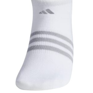 adidas Women's Superlite No Show Socks (6-Pair), White/Clear Onix Grey/Black, Medium