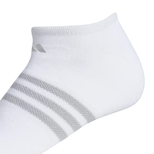 adidas Women's Superlite No Show Socks (6-Pair), White/Clear Onix Grey/Black, Medium