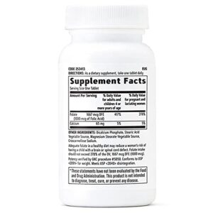 GNC Folic Acid 1000 mcg | Supports Healthy Fetal Development, Required for Proper Red Blood Cell Formation, Vegetarian Formula | 100 Tablets