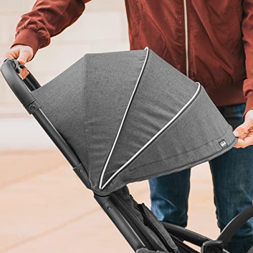 Chicco Presto Self-Folding, Compact Stroller with Canopy, Lightweight Aluminum Frame Umbrella Stroller, for Babies and Toddlers up to 50 lbs. | Graphite/Grey