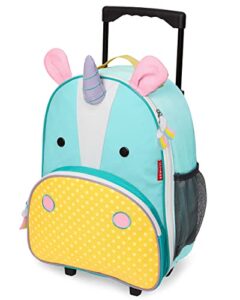 skip hop kids luggage with wheels, zoo, unicorn