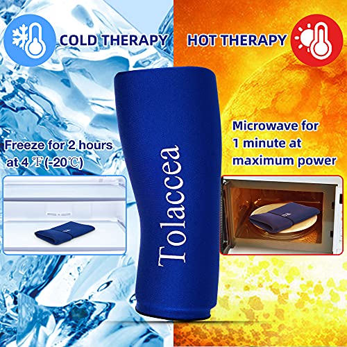 Tolaccea Hot & Cold Therapy Flexible Ice Packs Cold Therapy Compression Sleeve Reusable Gel Pack for Injury Cold Wrap for Knee Calf Elbow