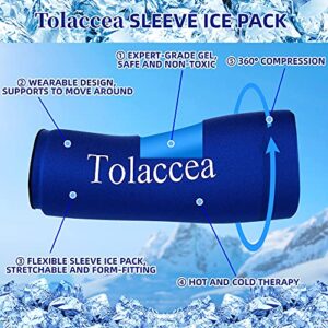 Tolaccea Hot & Cold Therapy Flexible Ice Packs Cold Therapy Compression Sleeve Reusable Gel Pack for Injury Cold Wrap for Knee Calf Elbow