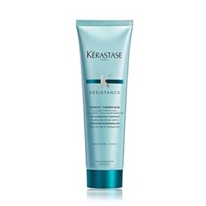 kerastase resistance ciment thermique hair serum and blow dry primer | heat protectant for damaged hair | reduces breakage and hydrates hair | for all hair types | 5.1 fl oz