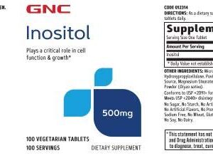 GNC Inositol 500mg, 100 Tablets, Supports Cell Function and Growth